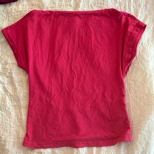 pink backless top